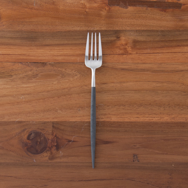 【正規品】クチポール　ゴア・ブラック　シルバー　デザートフォーク　/　Cutipol　GOA