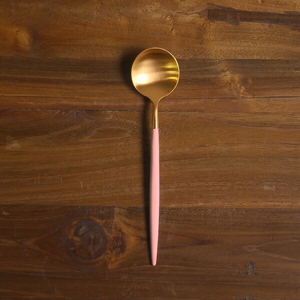 【正規品】クチポール　ゴア・ピンク　ゴールド　デザートスプーン　/　Cutipol　GOA-Pink　□