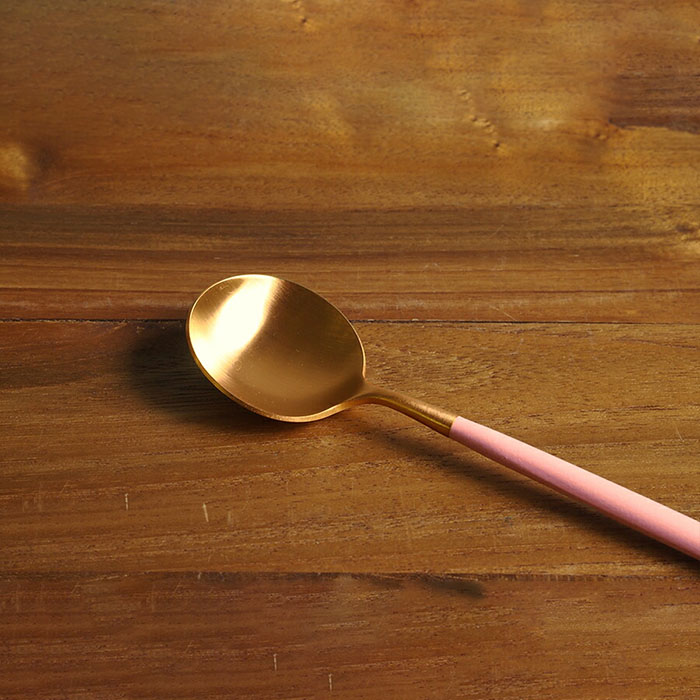 【正規品】クチポール　ゴア・ピンク　ゴールド　デザートスプーン　/　Cutipol　GOA-Pink　□
