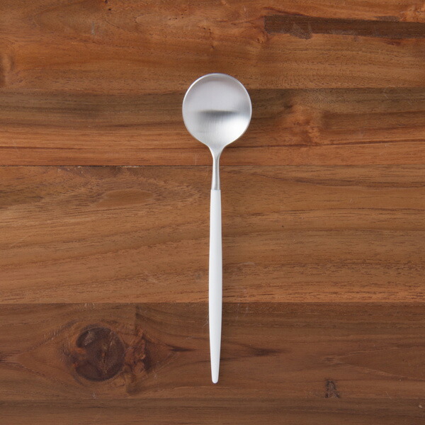 【正規品】クチポール　ゴア・ホワイト　シルバー　デザートスプーン　/　Cutipol　GOA-White