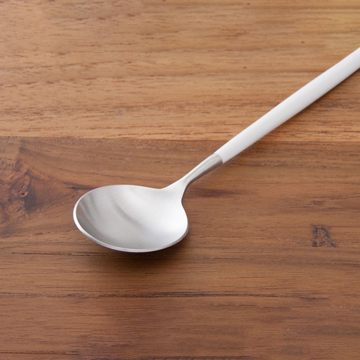 【正規品】クチポール　ゴア・ホワイト　シルバー　デザートスプーン　/　Cutipol　GOA-White