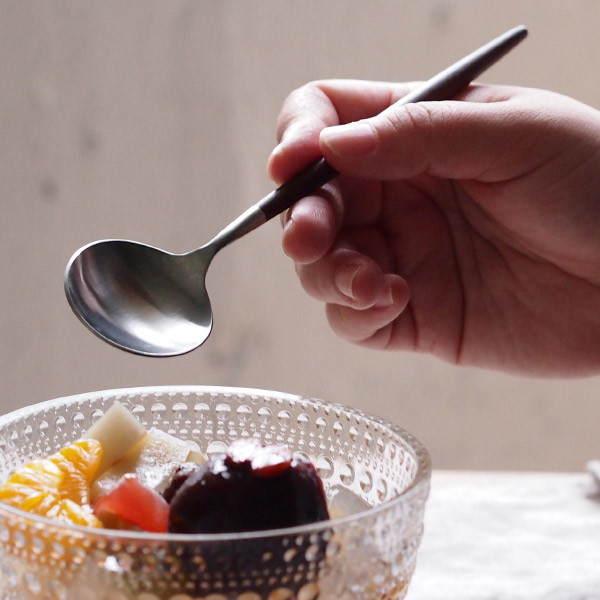 【正規品】クチポール　ゴア・ブラック　シルバー　デザートスプーン　/　Cutipol　GOA-Black