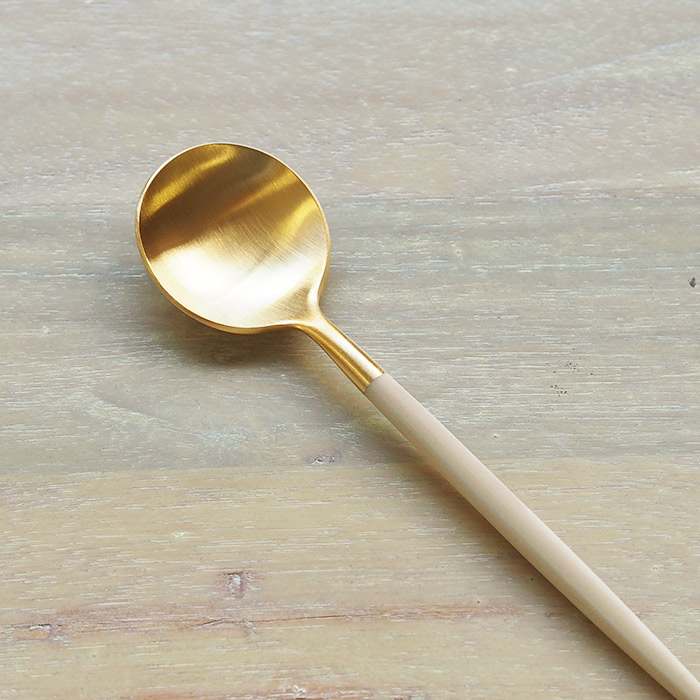 【正規品】クチポール　ゴア・アイボリー　ゴールド　ティースプーン　/　Cutipol　GOA-Ivory