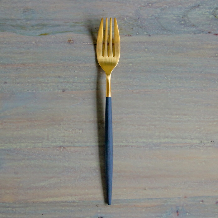 【正規品】クチポール　ミオ・ブラック　ゴールド　ディナーフォーク　/　Cutipol　MIO-Black