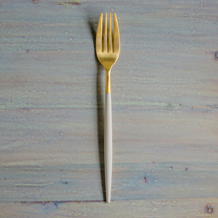 【正規品】クチポール　ミオ・アイボリー　ゴールド　ディナーフォーク　/　Cutipol　MIO-Ivory