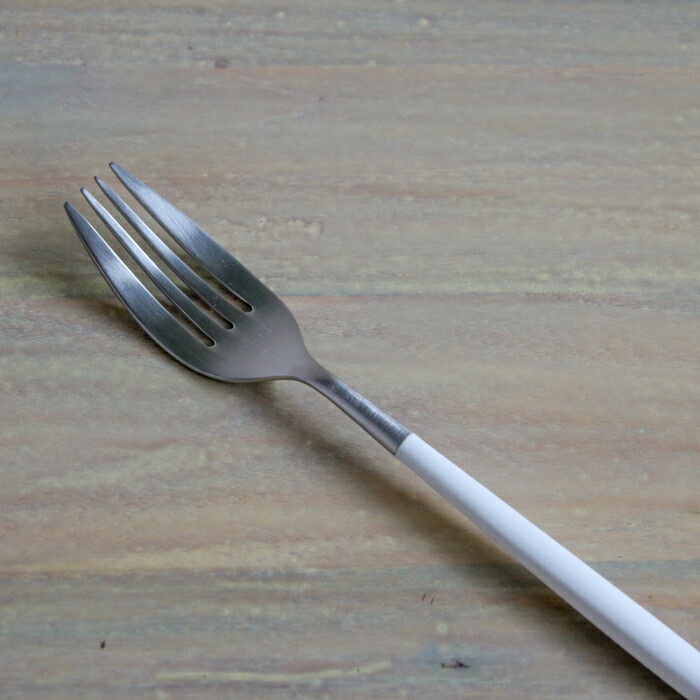 【正規品】クチポール　ミオ・ホワイト　シルバー　ディナーフォーク　/　Cutipol　MIO-White