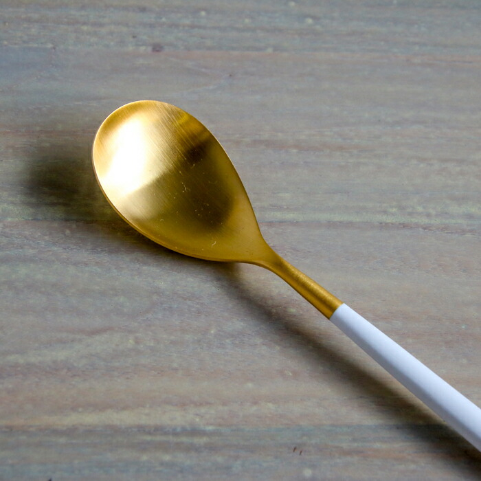 【正規品】クチポール　ミオ・ホワイト　ゴールド　テーブルスプーン　/　Cutipol　MIO-White