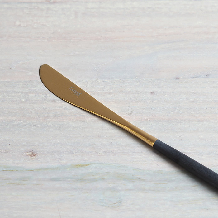 【正規品】クチポール　ミオ・ブラック　ゴールド　デザートナイフ　/　Cutipol　MIO-Black