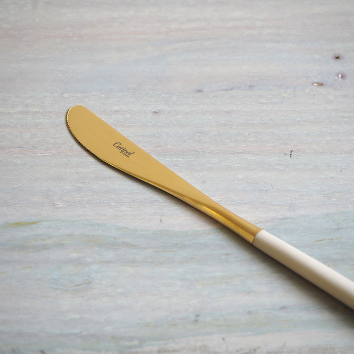 【正規品】クチポール　ミオ・アイボリー　ゴールド　デザートナイフ　/　Cutipol　MIO-Ivory