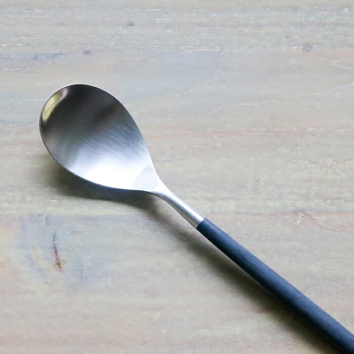 【正規品】クチポール　ミオ・ブラック　シルバー　デザートスプーン　/　Cutipol　MIO-Black