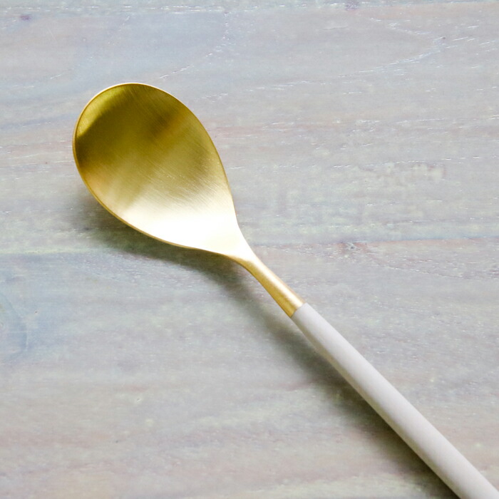 【正規品】クチポール　ミオ・アイボリー　ゴールド　デザートスプーン　/　Cutipol　MIO-Ivory