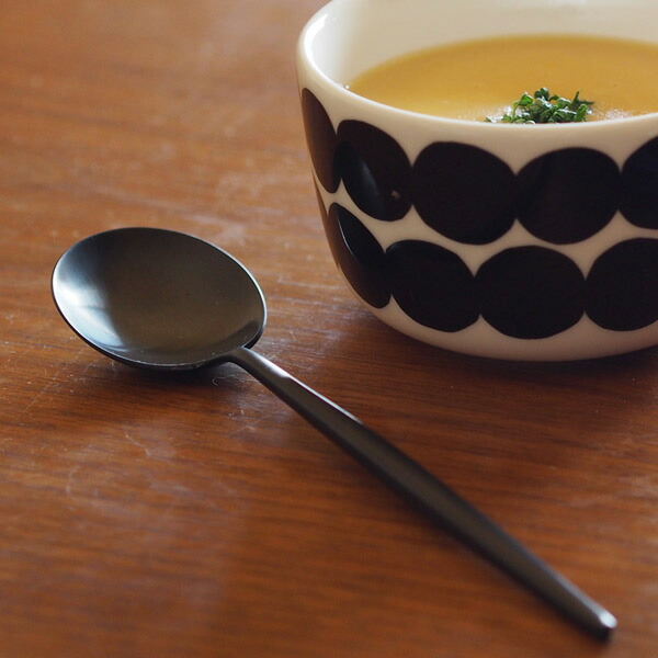 【正規品】クチポール　ムーン　ブラック　デザートスプーン　/　Cutipol　MOON