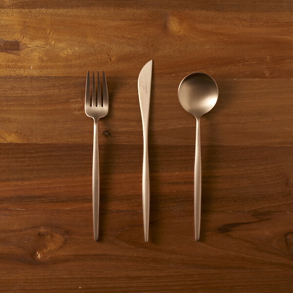 【正規品】■クチポール　ムーン　アンバーゴールド　デザートセット　3PCS　（箱なし）　/　Cutipol　MOON