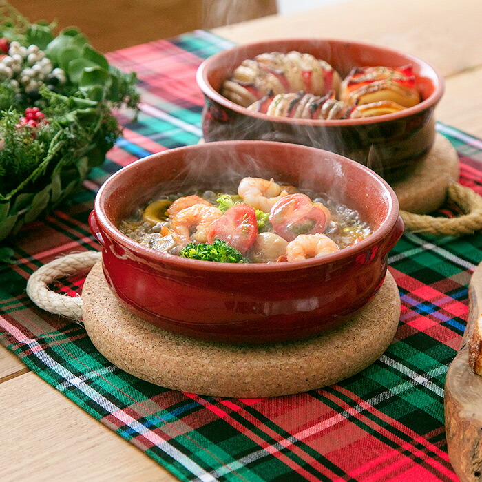 デ・シルバ　ラウンドキャセロール　17cm　レッド　/　DE・SILVA