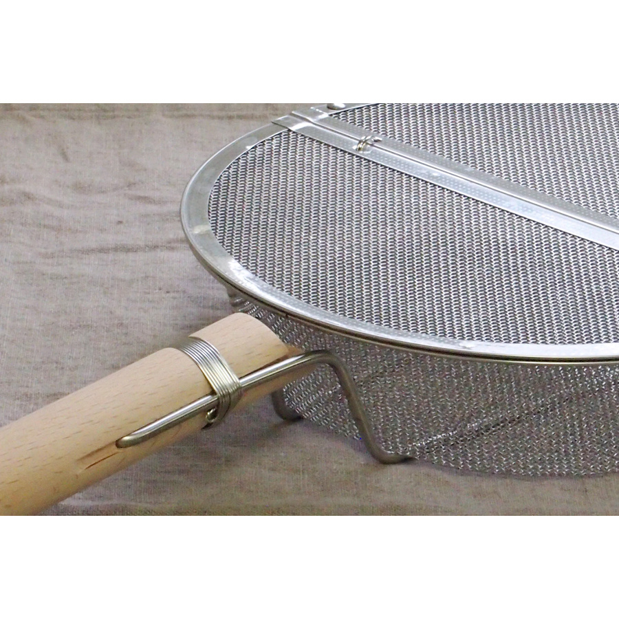 【日本製】　ぎんなん煎り　木柄　丸型