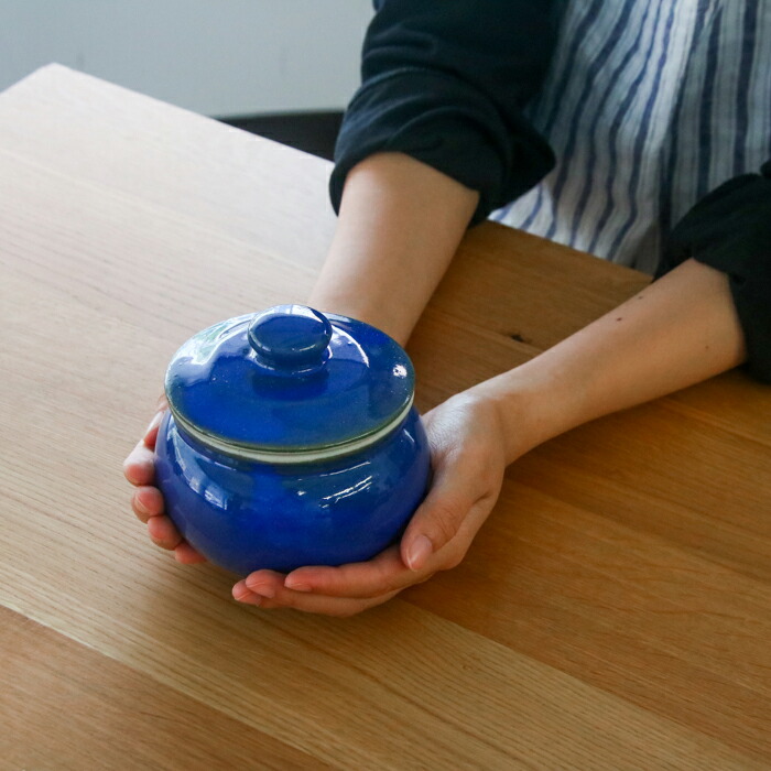 えんける道具店　加藤さんのつくる甕（かめ）　2合　青