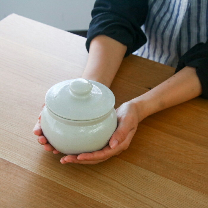 えんける道具店　加藤さんのつくる甕（かめ）　2合　白