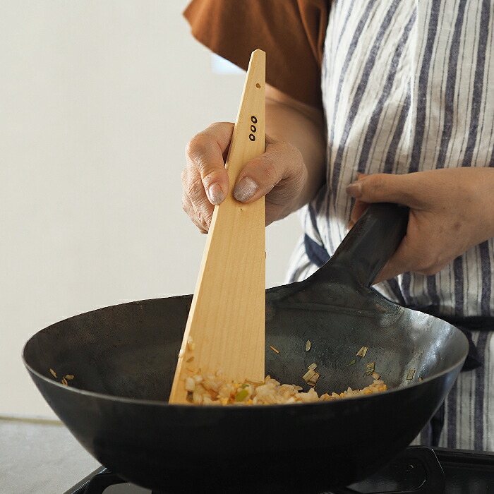 ■【プロキッチンオリジナル】いちょうの三角木べら　3本セット　/　PROKITCHEN