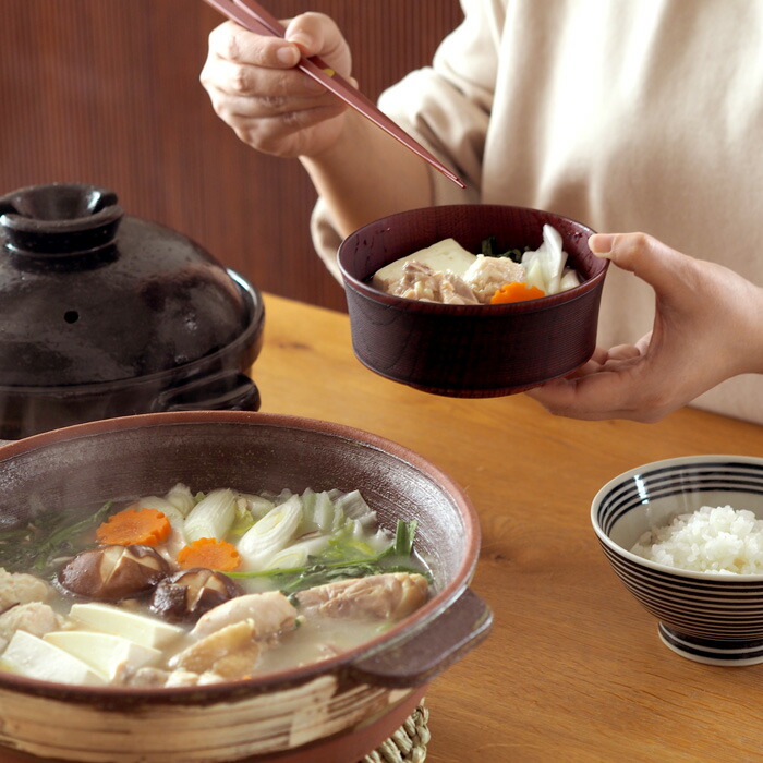 我戸幹男商店　欅　加飾取椀　挽筋　Red