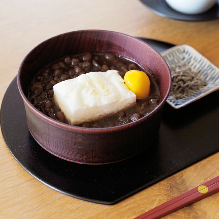 我戸幹男商店　欅　加飾取椀　挽筋　Red