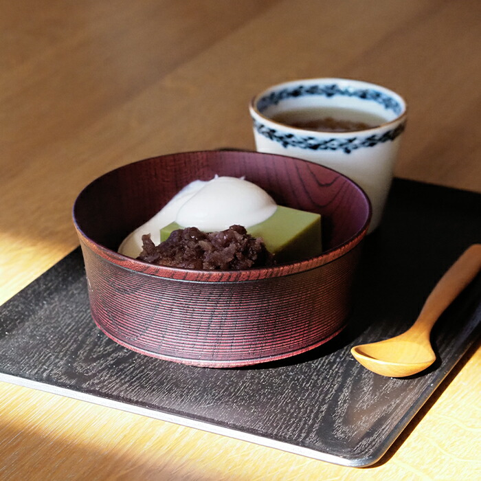 我戸幹男商店　欅　加飾取椀　挽筋　Red