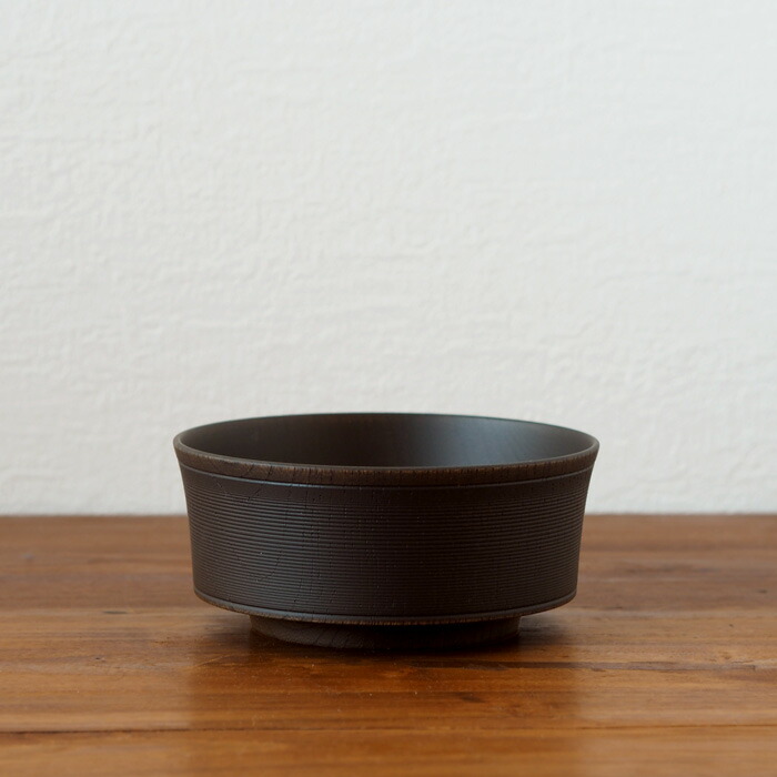 我戸幹男商店　欅　加飾取椀　挽筋　Black
