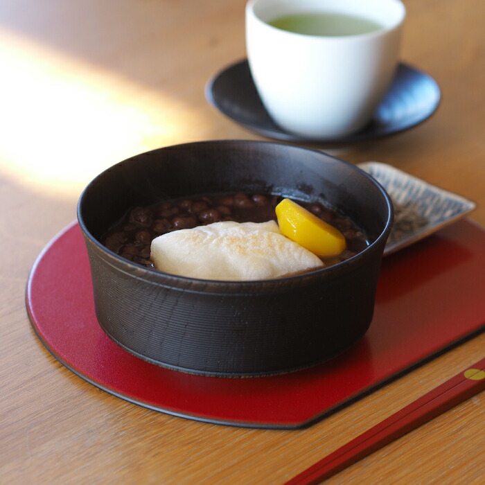 我戸幹男商店　欅　加飾取椀　挽筋　Black