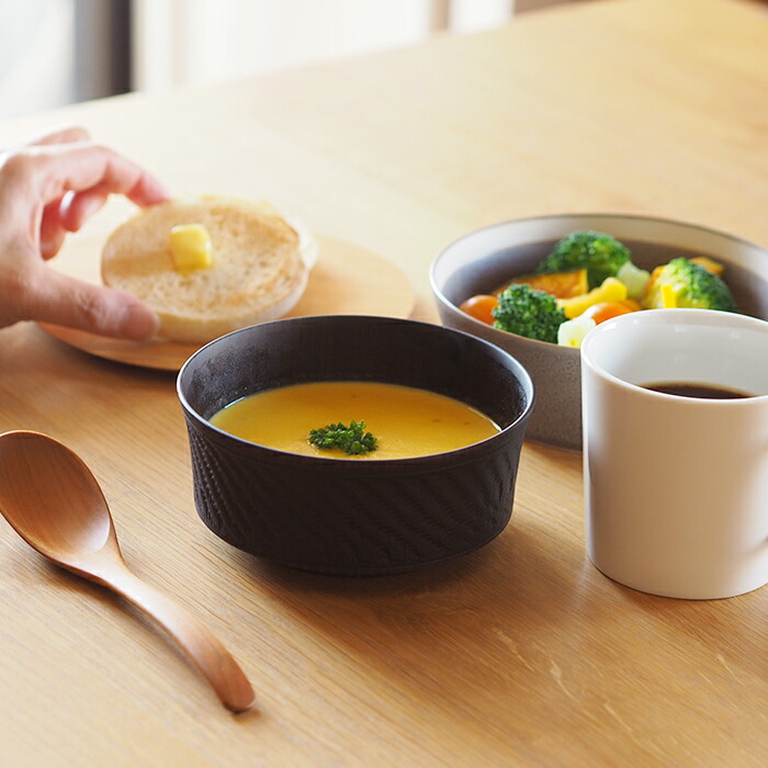 我戸幹男商店　欅　加飾取椀　ビリ筋　Black