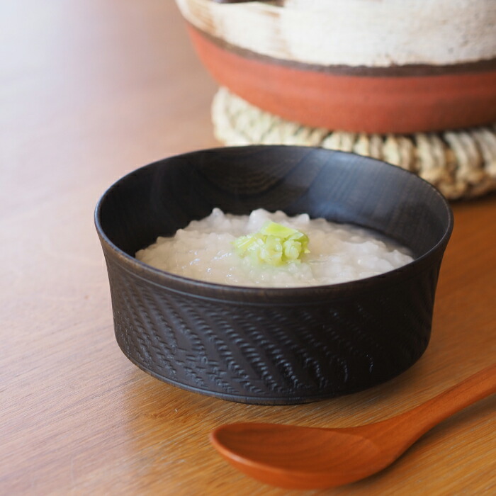 我戸幹男商店　欅　加飾取椀　ビリ筋　Black