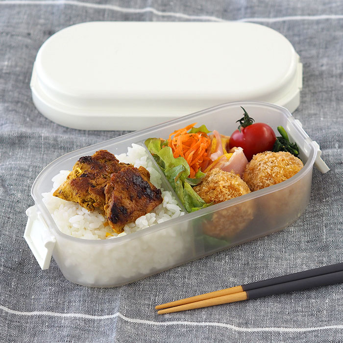 ジェルクール　plus　ドーム　M　600ml　クリアランチボックス　ミルクホワイト　/　GEL-COOL