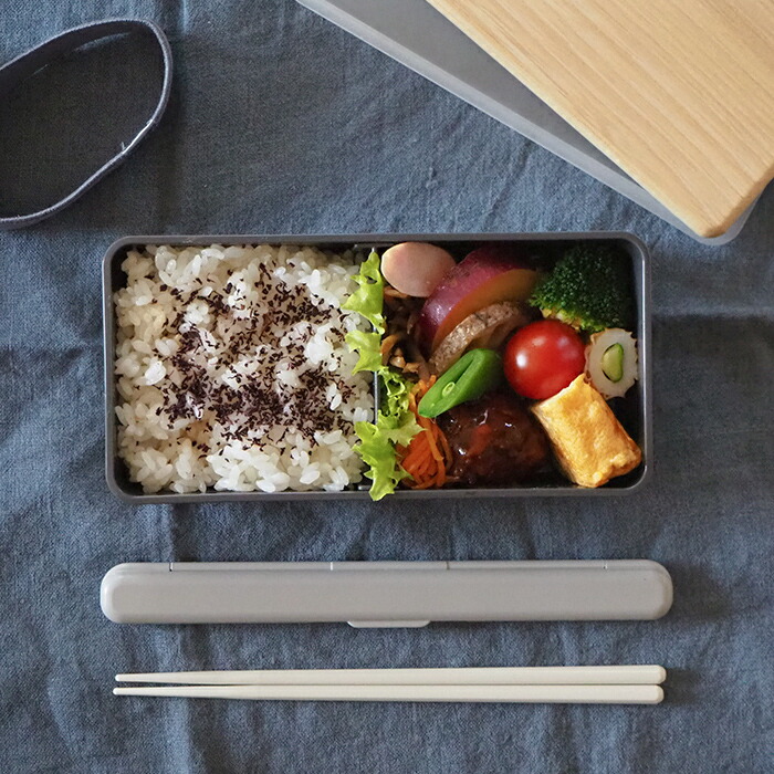 ベントーストア　木蓋のお弁当箱　栓の木　500ml　チャコール　/　BENTO　STORE