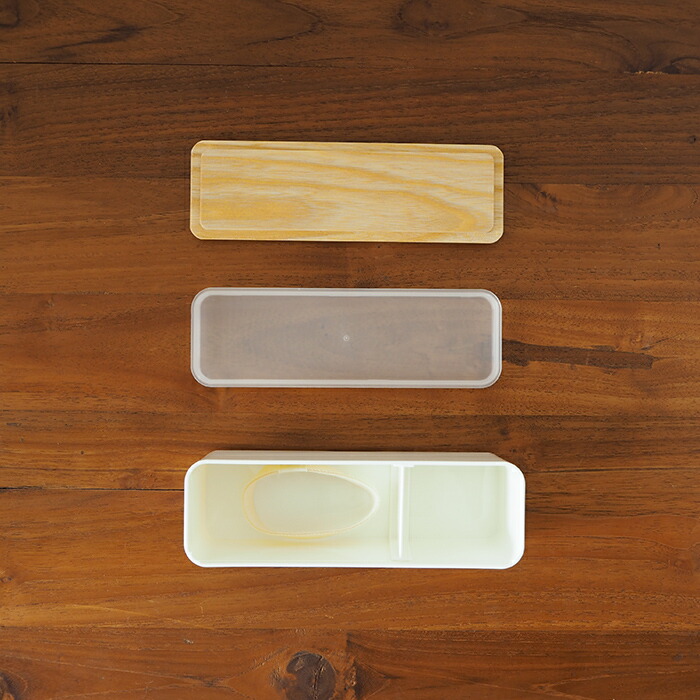 ベントーストア　木蓋のお弁当箱　スリム　栓の木　400ml　ホワイト　/　BENTO　STORE