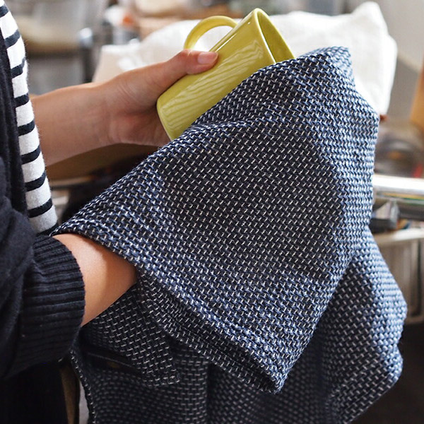 ジョージ・ジェンセン・ダマスク　ティータオル　50×80cm　EGYPT　ディープブルー　/　GEORG　JENSEN　DAMASK