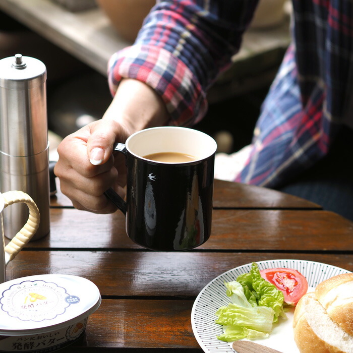 ツバメ　ホーローマグ　L　ブラック　/　GLOCAL STANDARD PRODUCTS