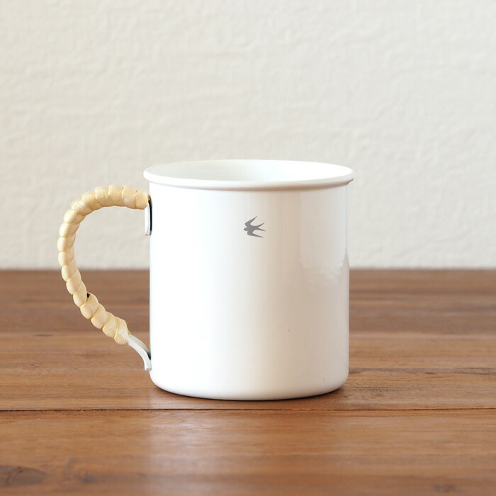 ツバメ　ラタン　ホーローマグ　M　ホワイト　/　GLOCAL STANDARD PRODUCTS
