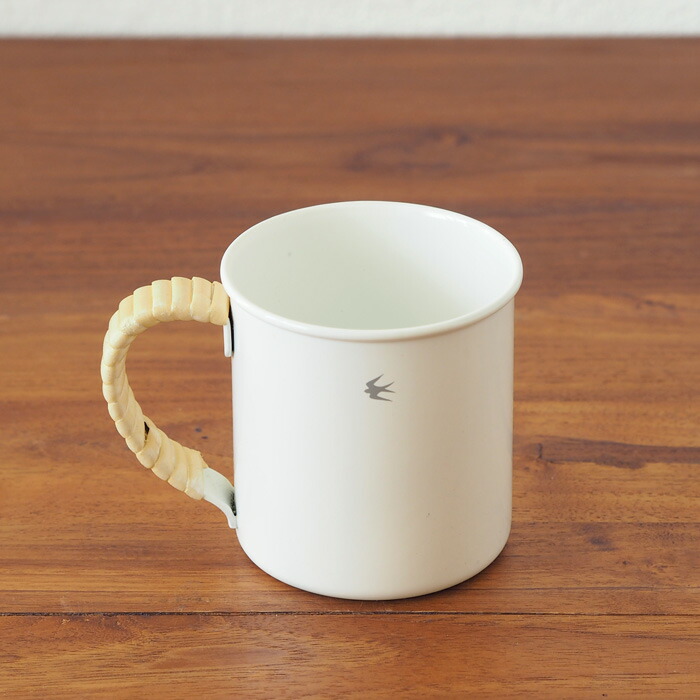 ツバメ　ラタン　ホーローマグ　M　ホワイト　/　GLOCAL STANDARD PRODUCTS