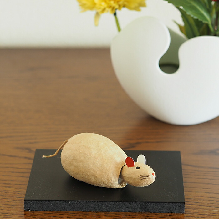 高橋はしめ工房　首振り仙台張子　干支シリーズ　子（ねずみ）