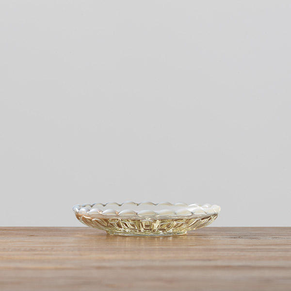 廣田硝子　雪の花　豆皿　古代色