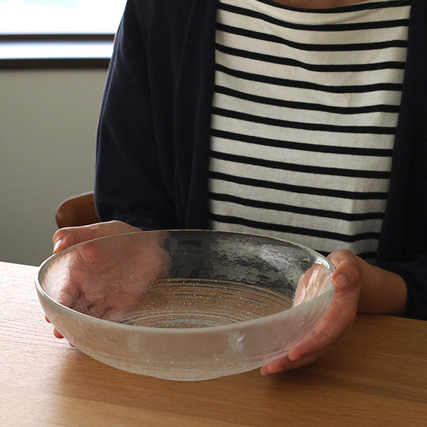 廣田硝子　吹雪　大鉢　フロスト無