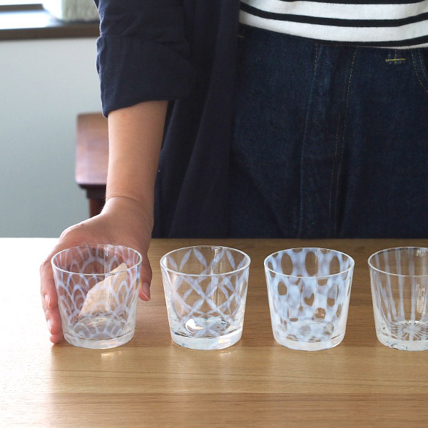 廣田硝子　大正浪漫　そば猪口　つなぎ格子