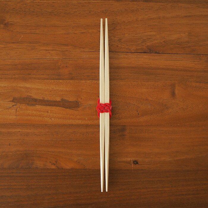 よろしぃおあがり×香紡縁　あわじらんちゅう　水引祝箸　赤