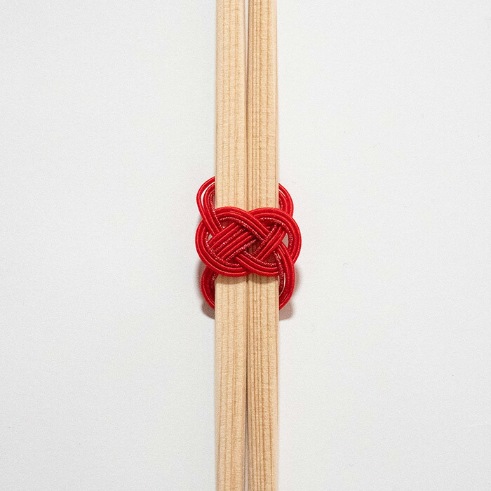 よろしぃおあがり×香紡縁　あわじらんちゅう　水引祝箸　赤