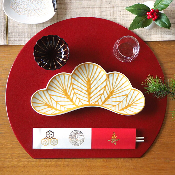 【今季販売終了24/12】新金箔鶴亀祝箸　5膳