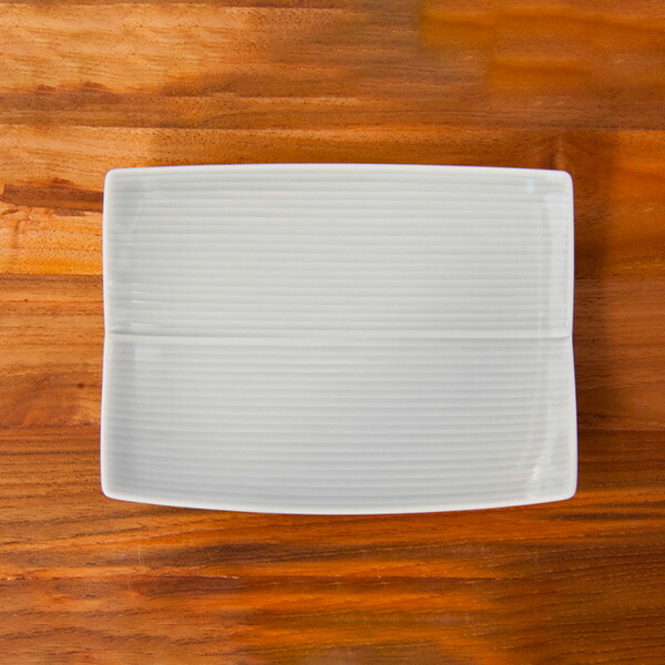 白山陶器　長方皿　中　グレイ　/　HAKUSAN