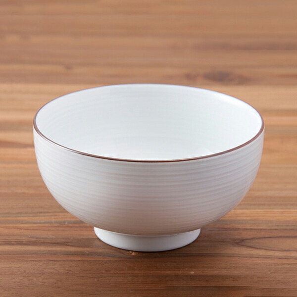白山陶器　どんぶり　5寸深めん丼　白磁千段　/　HAKUSAN