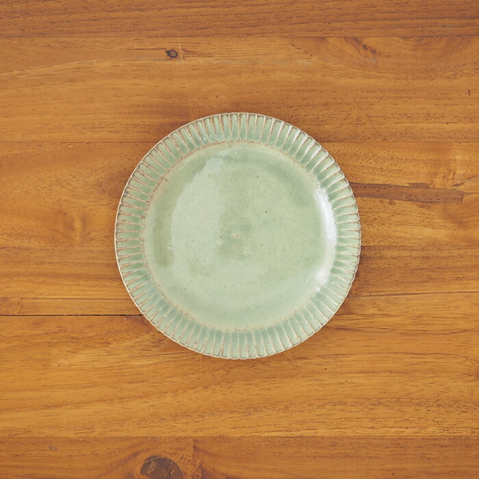 市野耕　灰釉　5寸縞皿