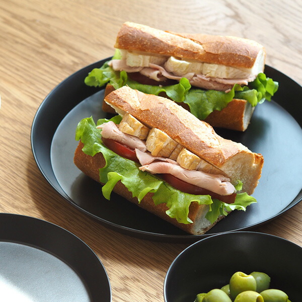 【取扱終了0312】イデアコ　ウスモノ　プレート24cm　ブラック　/　ideaco　※