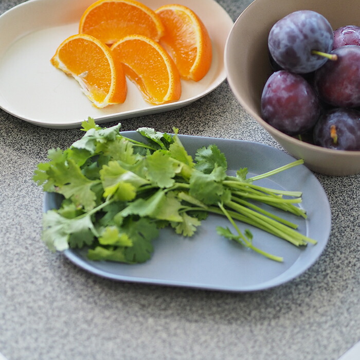 イデアコ　ウスモノ　オーバルプレート18cm　ブルー　/　ideaco　※