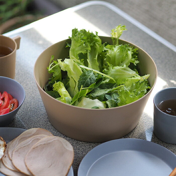 イデアコ　ウスモノ　サラダボウル　ソイルベージュ　/　ideaco　※