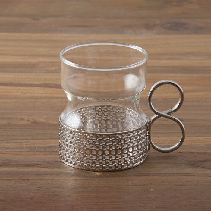 イッタラ　ツァイッカ　ステンレスホルダー付きグラス　/　iittala　Tsaikka